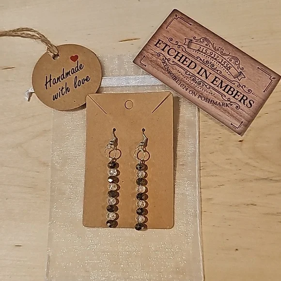 Hand crafted glass bead earrings - Picture 2 of 5